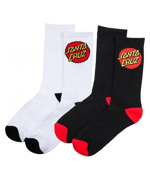 SANTA CRUZ(サンタクルーズ)の「SANTACRUZ/サンタクルーズ ソックス CLASSIC DOT SOCKS 2足組 502262902(ソックス/靴下・メンズ・ホワイト×ブラック・FREE)」の1枚目の写真