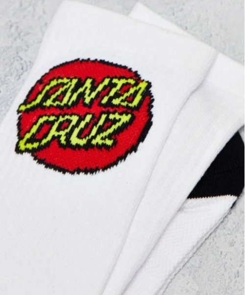 SANTA CRUZ(サンタクルーズ)の「SANTACRUZ/サンタクルーズ ソックス CLASSIC DOT SOCKS 2足組 502262902(ソックス/靴下・メンズ・ホワイト×ブラック・FREE)」の3枚目の写真