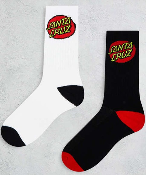 SANTA CRUZ(サンタクルーズ)の「SANTACRUZ/サンタクルーズ ソックス CLASSIC DOT SOCKS 2足組 502262902(ソックス/靴下・メンズ・ホワイト×ブラック・FREE)」の9枚目の写真