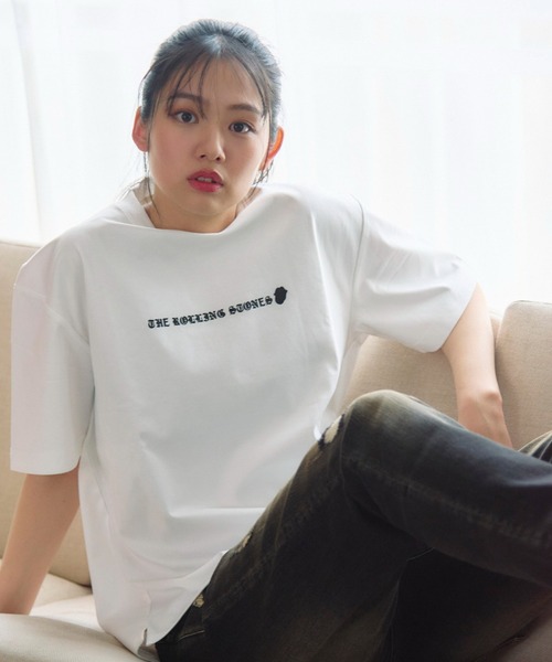 JACKROSE（ジャックローズ）の「B-TRS-シルケット天竺・リップス＆タン・ラインストーンSSTEE（Tシャツ/カットソー・メンズ・ブラック/ホワイト・M/L/XL）」の5枚目の写真