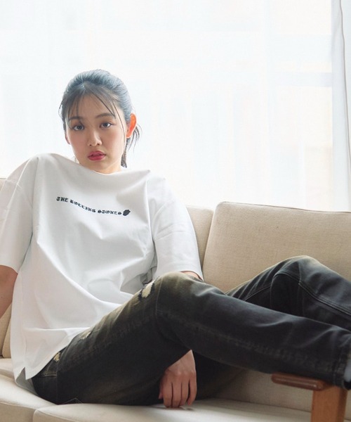JACKROSE（ジャックローズ）の「B-TRS-シルケット天竺・リップス＆タン・ラインストーンSSTEE（Tシャツ/カットソー・メンズ・ブラック/ホワイト・M/L/XL）」の9枚目の写真