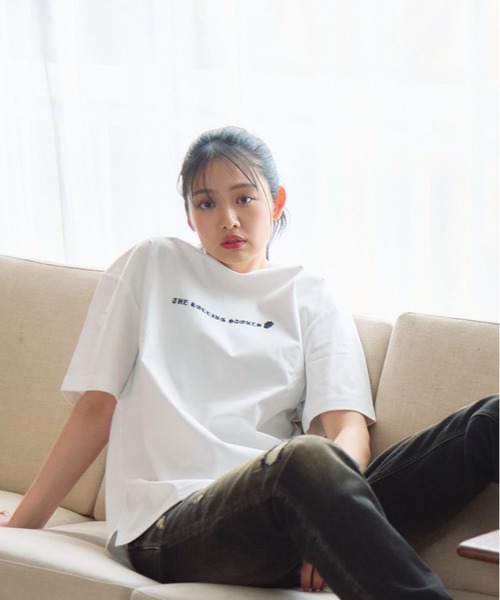 JACKROSE（ジャックローズ）の「B-TRS-シルケット天竺・リップス＆タン・ラインストーンSSTEE（Tシャツ/カットソー・メンズ・ブラック/ホワイト・M/L/XL）」の12枚目の写真