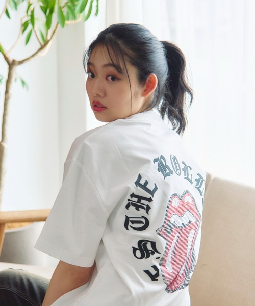 JACKROSE（ジャックローズ）の「B-TRS-シルケット天竺・リップス＆タン・ラインストーンSSTEE（Tシャツ/カットソー・メンズ・ブラック/ホワイト・M/L/XL）」の13枚目の写真