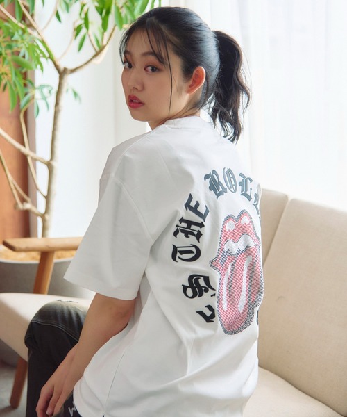 JACKROSE（ジャックローズ）の「B-TRS-シルケット天竺・リップス＆タン・ラインストーンSSTEE（Tシャツ/カットソー・メンズ・ブラック/ホワイト・M/L/XL）」の14枚目の写真