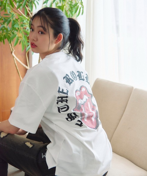 JACKROSE（ジャックローズ）の「B-TRS-シルケット天竺・リップス＆タン・ラインストーンSSTEE（Tシャツ/カットソー・メンズ・ブラック/ホワイト・M/L/XL）」の15枚目の写真