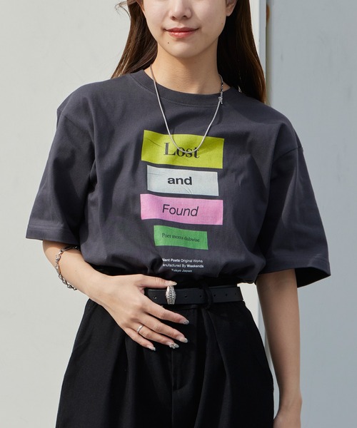 POET MEETS DUBWISE(ポエットミーツダブワイズ)の「POET MEETS DUBWISE/ポエットミーツダブワイズ LOST AND FOUND T-Shirt 2026年 夏 夏服(Tシャツ/カットソー・メンズ・ホワイト/ブラック・M/L/XL)」の13枚目の写真