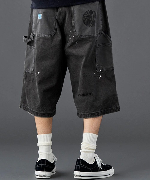 Liberaiders(リベレイダース)の「Liberaiders/リベレイダース HANDWRITING CANVAS WORK SHORTS ダブルニー ペイントデザイン ワークショーツ 秋 秋服 2026年秋冬(デニムパンツ・メンズ・ブラック/ベージュ・30/32/34)」の5枚目の写真