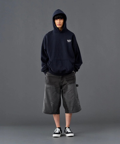 Liberaiders(リベレイダース)の「Liberaiders/リベレイダース HANDWRITING CANVAS WORK SHORTS ダブルニー ペイントデザイン ワークショーツ 秋 秋服 2026年秋冬(デニムパンツ・メンズ・ブラック/ベージュ・30/32/34)」の6枚目の写真