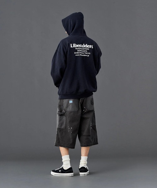 Liberaiders(リベレイダース)の「Liberaiders/リベレイダース HANDWRITING CANVAS WORK SHORTS ダブルニー ペイントデザイン ワークショーツ 秋 秋服 2026年秋冬(デニムパンツ・メンズ・ブラック/ベージュ・30/32/34)」の7枚目の写真