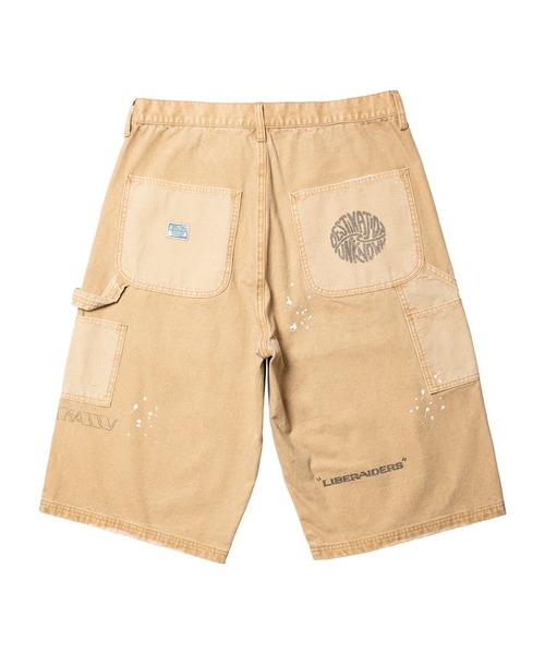 Liberaiders(リベレイダース)の「Liberaiders/リベレイダース HANDWRITING CANVAS WORK SHORTS ダブルニー ペイントデザイン ワークショーツ 秋 秋服 2026年秋冬(デニムパンツ・メンズ・ブラック/ベージュ・30/32/34)」の8枚目の写真