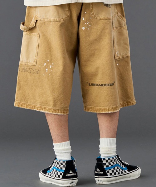 Liberaiders(リベレイダース)の「Liberaiders/リベレイダース HANDWRITING CANVAS WORK SHORTS ダブルニー ペイントデザイン ワークショーツ 秋 秋服 2026年秋冬(デニムパンツ・メンズ・ブラック/ベージュ・30/32/34)」の10枚目の写真