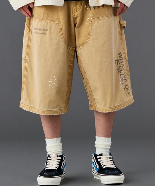 Liberaiders(リベレイダース)の「Liberaiders/リベレイダース HANDWRITING CANVAS WORK SHORTS ダブルニー ペイントデザイン ワークショーツ 秋 秋服 2026年秋冬(デニムパンツ・メンズ・ブラック/ベージュ・30/32/34)」の9枚目の写真
