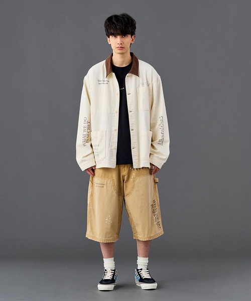Liberaiders(リベレイダース)の「Liberaiders/リベレイダース HANDWRITING CANVAS WORK SHORTS ダブルニー ペイントデザイン ワークショーツ 秋 秋服 2026年秋冬(デニムパンツ・メンズ・ブラック/ベージュ・30/32/34)」の11枚目の写真