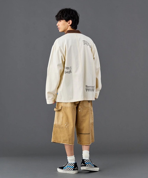 Liberaiders(リベレイダース)の「Liberaiders/リベレイダース HANDWRITING CANVAS WORK SHORTS ダブルニー ペイントデザイン ワークショーツ 秋 秋服 2026年秋冬(デニムパンツ・メンズ・ブラック/ベージュ・30/32/34)」の12枚目の写真