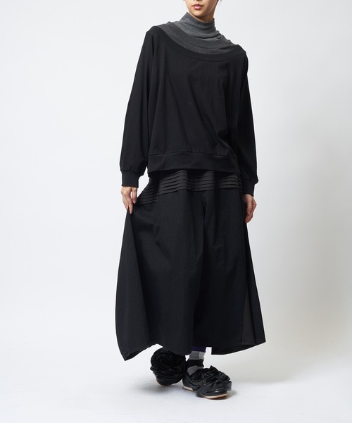 gomme(ゴム)の「デニムタックパンツ(デニムパンツ・レディース・ブラック/インディゴブルー・MEDIUM)」の3枚目の写真