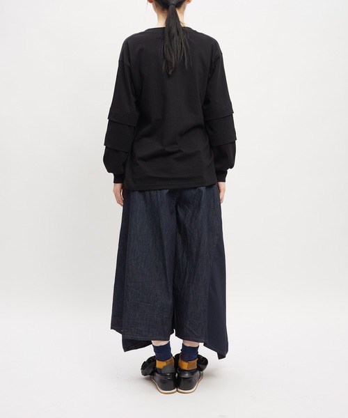 gomme(ゴム)の「デニムタックパンツ(デニムパンツ・レディース・ブラック/インディゴブルー・MEDIUM)」の7枚目の写真