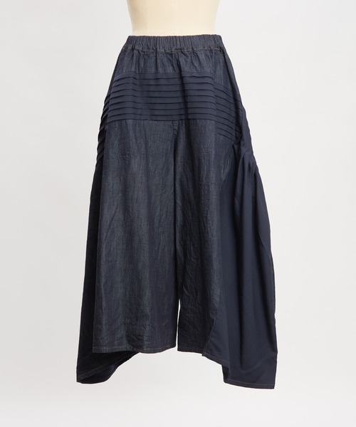 gomme(ゴム)の「デニムタックパンツ(デニムパンツ・レディース・ブラック/インディゴブルー・MEDIUM)」の19枚目の写真