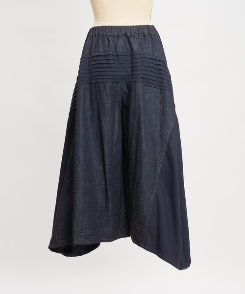 gomme(ゴム)の「デニムタックパンツ(デニムパンツ・レディース・ブラック/インディゴブルー・MEDIUM)」の20枚目の写真