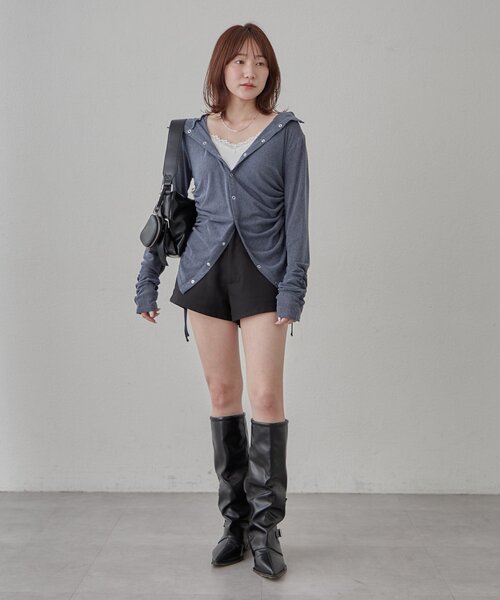 mline（エムライン）の「[mline]ギャザーフーディーパーカー（Tシャツ/カットソー・レディース・ピンク/ネイビー/ブルー/オフホワイト/グレー・FREE）」の11枚目の写真