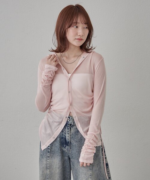 mline（エムライン）の「[mline]ギャザーフーディーパーカー（Tシャツ/カットソー・レディース・ピンク/ネイビー/ブルー/オフホワイト/グレー・FREE）」の22枚目の写真
