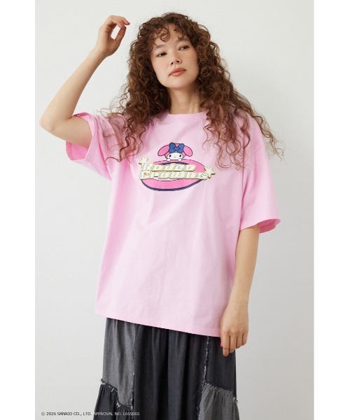 RODEO CROWNS WIDE BOWL(ロデオクラウンズワイドボウル)の「(サンリオキャラクターズ) Y2KロゴTシャツ(Tシャツ/カットソー・メンズ・オフホワイト/ブルー/ブラック/ライトピンク・MEDIUM/LARGE)」の5枚目の写真