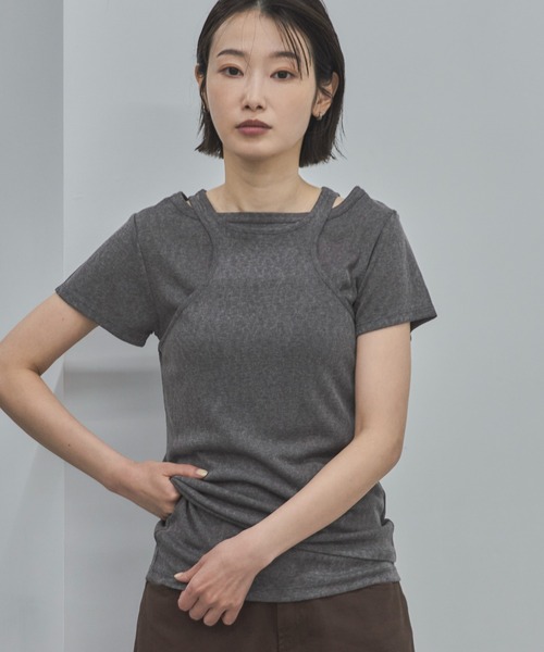 feepur（フェピュール）の「レイヤードスラブセットTee（Tシャツ/カットソー・レディース・オフホワイト/チャコールグレー/ピンク・MEDIUM）」の15枚目の写真