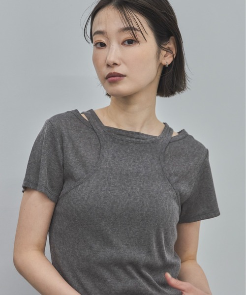 feepur（フェピュール）の「レイヤードスラブセットTee（Tシャツ/カットソー・レディース・オフホワイト/チャコールグレー/ピンク・MEDIUM）」の18枚目の写真