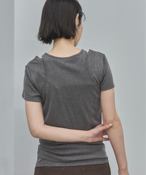 feepur（フェピュール）の「レイヤードスラブセットTee（Tシャツ/カットソー・レディース・オフホワイト/チャコールグレー/ピンク・MEDIUM）」の19枚目の写真