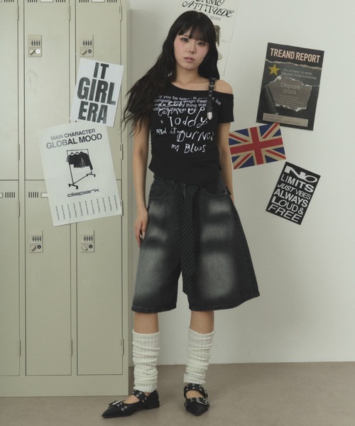 dispark（ディスパーク）の「DISPARK/ベルトショルダーレタリングT（Tシャツ/カットソー・レディース・ホワイト/ブラック・FREE）」の16枚目の写真
