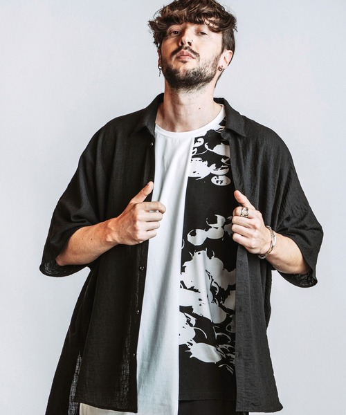 NO ID.(ノーアイディ)の「【NO ID.】Irregular Hemline Shirt / イレギュラー ヘムライン シャツ(シャツ/ブラウス・メンズ・ホワイト/グレー/ブラック・ONE SIZE)」の2枚目の写真