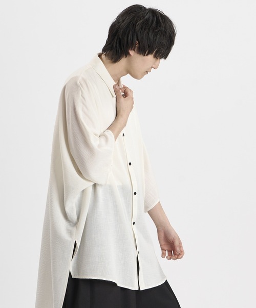 NO ID.(ノーアイディ)の「【NO ID.】Irregular Hemline Shirt / イレギュラー ヘムライン シャツ(シャツ/ブラウス・メンズ・ホワイト/グレー/ブラック・ONE SIZE)」の6枚目の写真