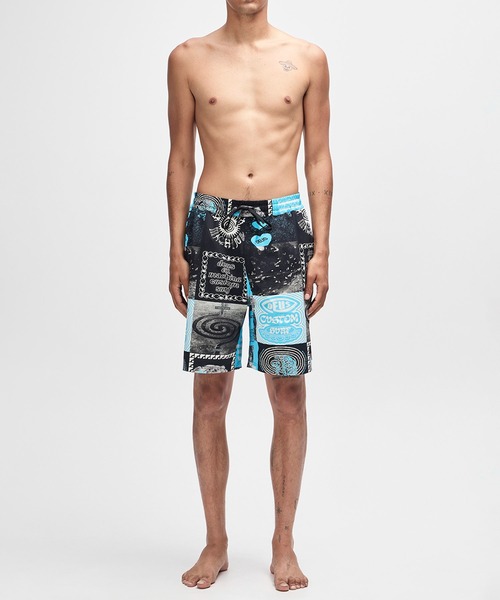 DEUS EX MACHINA(デウスエクスマキナ)の「WASHED AWAY SWIM SHORT リラックスフィット スイムショーツ(水着・メンズ・ブラック×ブルー・M/L/S)」の3枚目の写真