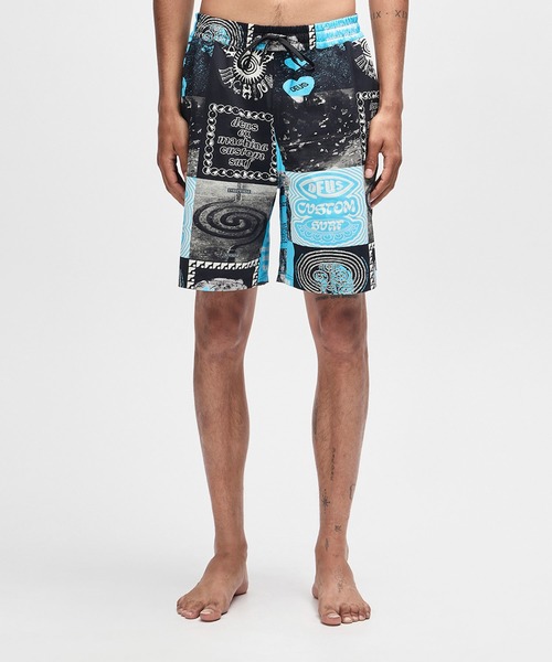 DEUS EX MACHINA(デウスエクスマキナ)の「WASHED AWAY SWIM SHORT リラックスフィット スイムショーツ(水着・メンズ・ブラック×ブルー・M/L/S)」の10枚目の写真