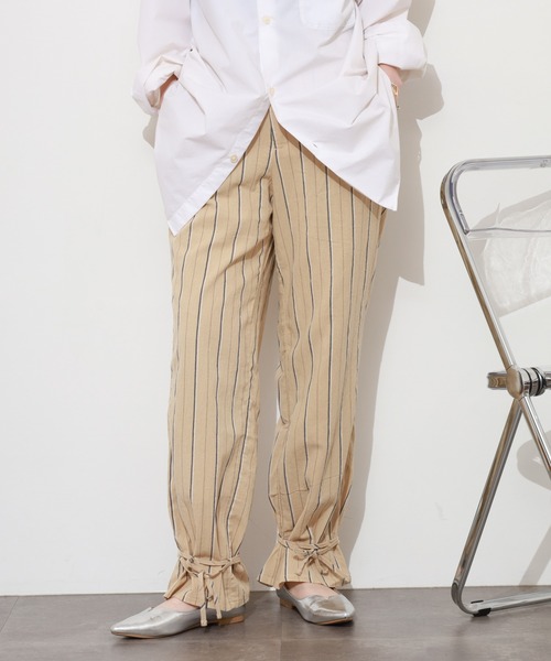 Re:EDIT（リエディ）の「マルチストライプアンクルリボンパンツ（その他パンツ・レディース・ベージュ・Sサイズ/mini/M）」の17枚目の写真