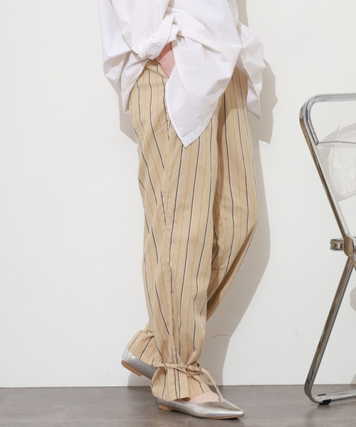Re:EDIT（リエディ）の「マルチストライプアンクルリボンパンツ（その他パンツ・レディース・ベージュ・Sサイズ/mini/M）」の16枚目の写真