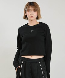 NEW ERA/ニューエラ 長袖 Tシャツ ロンT クロップド丈 ラインストーン ロゴ LS CR TEE RHINESTONE FLAG 15129265