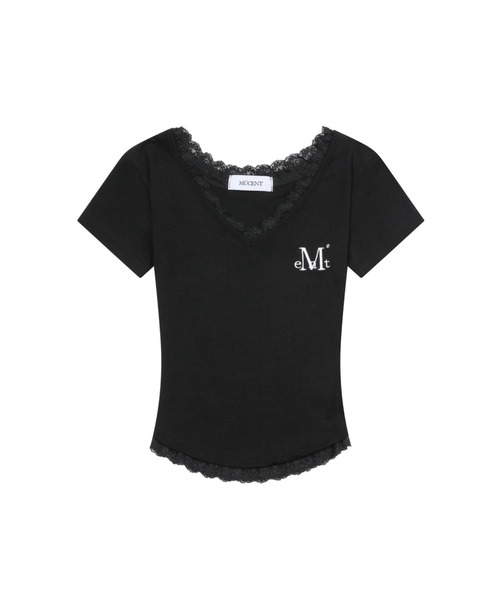 MUCENT(ムセント)の「MUCENT(ムセント)- SUNNIOR LACE V-NECK HALF T(Tシャツ/カットソー・レディース・ホワイト/ブラック・FREE)」の7枚目の写真