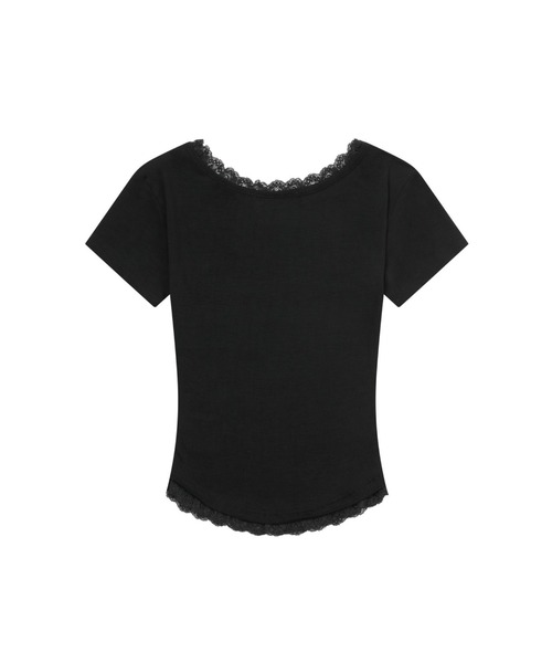 MUCENT(ムセント)の「MUCENT(ムセント)- SUNNIOR LACE V-NECK HALF T(Tシャツ/カットソー・レディース・ホワイト/ブラック・FREE)」の8枚目の写真