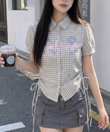 HOOK for girls サイドシャーリングチェックシャツ (SS)
