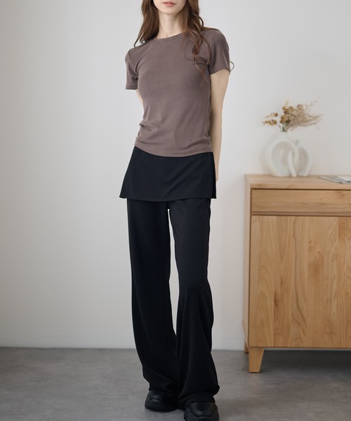 DAYRA(デイラ)の「ベーシック コンパクト 無地 半袖 トップス(Tシャツ/カットソー・レディース・ホワイト/ライトブルー/ブラック/ブラウン/グレー/アイボリー・FREE)」の12枚目の写真