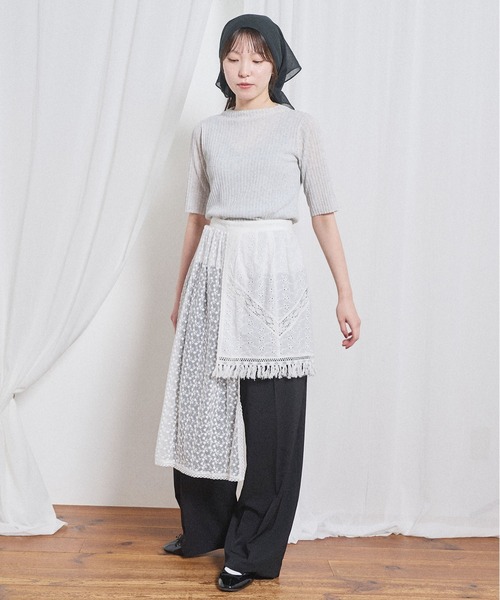 fig Ｌondon（フィグロンドン）の「Hazel apron（スカート・レディース・ブラック/ホワイト・FREE）」の6枚目の写真