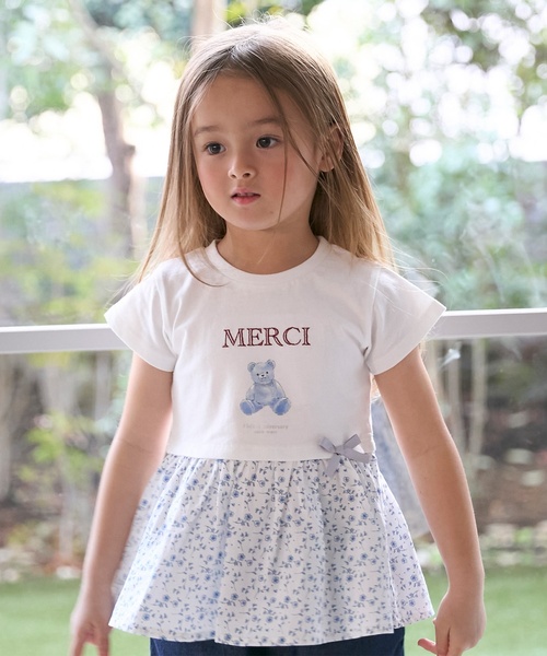 セール】【接触冷感/リンク】15th 花柄ドッキングチュニック（Tシャツ