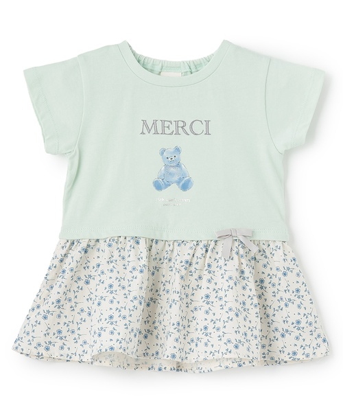 セール】【接触冷感/リンク】15th 花柄ドッキングチュニック（Tシャツ
