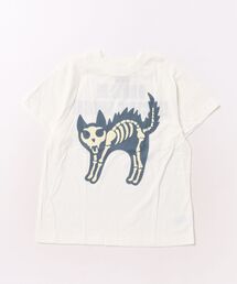 T/C天竺感電猫骨部分蓄光プリントTシャツ