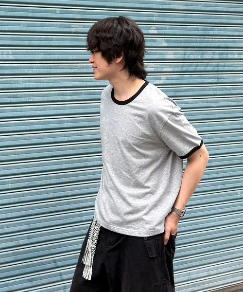 JUAN HOMME(ジュアンオム)の「クロップフィットリンガーハーフスリーブ(メランジグレー)(Tシャツ/カットソー・メンズ・その他・SMALL/MEDIUM/LARGE)」の6枚目の写真