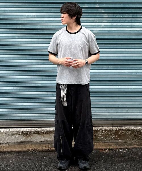 JUAN HOMME(ジュアンオム)の「クロップフィットリンガーハーフスリーブ(メランジグレー)(Tシャツ/カットソー・メンズ・その他・SMALL/MEDIUM/LARGE)」の7枚目の写真