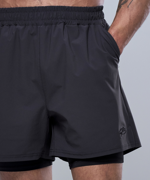 PHYSICAL GARMENTS（フィジカルガーメンツ）の「P2576 レギンスハーフパンツ [2COLOR]（その他パンツ・メンズ・ブラック/チャコール・MEDIUM/LARGE/X-LARGE/XX-LARGE）」の5枚目の写真