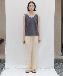Silky Pajama Tuck Pants_CREAM