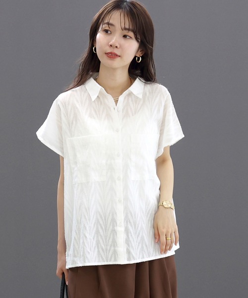 Aletta vita（アレッタビータ）の「コットンドビー両ポケフレンチブラウス（シャツ/ブラウス・レディース・ブラック/オフホワイト・M）」の14枚目の写真