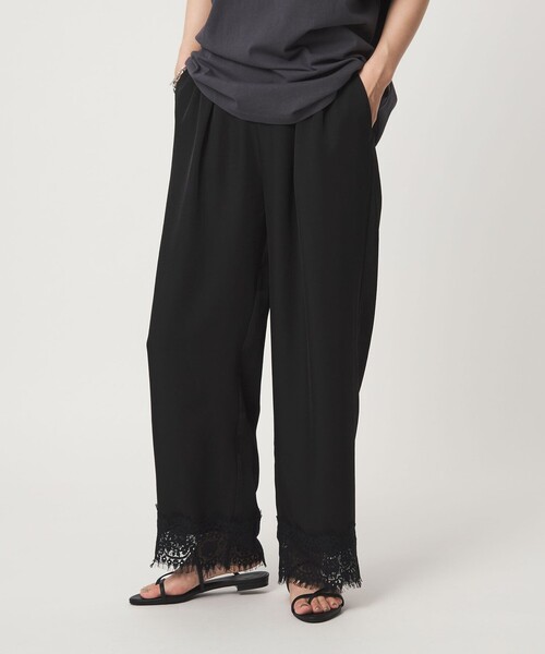 green label relaxing(グリーンレーベルリラクシング)の「【WEB限定】<at ease>スソ レース パンツ(その他パンツ・レディース・ダークグレー/ブラック・FREE)」の3枚目の写真